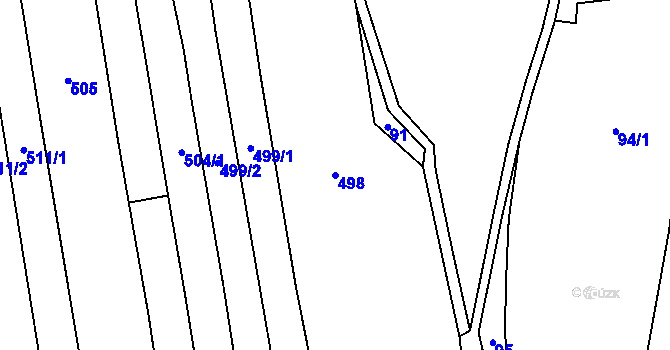 Parcela st. 498 v KÚ Bojenice, Katastrální mapa