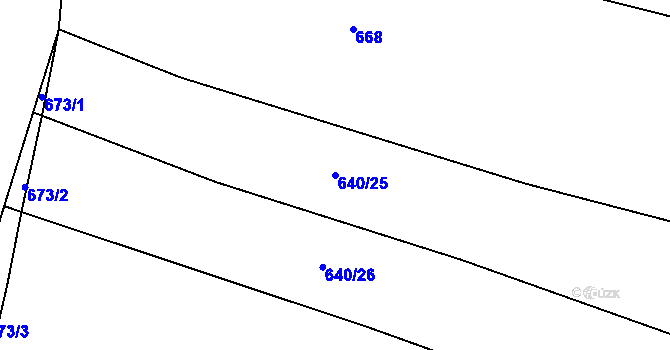 Parcela st. 640/25 v KÚ Bojenice, Katastrální mapa