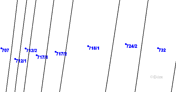Parcela st. 718/1 v KÚ Bojenice, Katastrální mapa