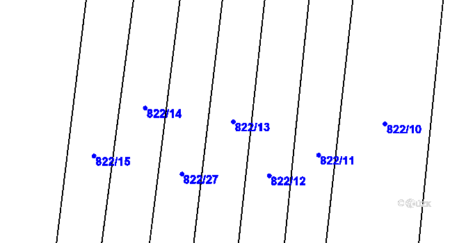 Parcela st. 822/13 v KÚ Bojenice, Katastrální mapa