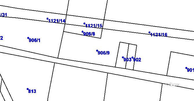 Parcela st. 906/9 v KÚ Bojenice, Katastrální mapa