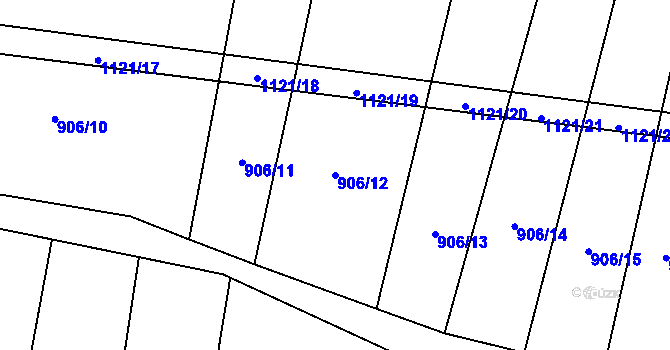 Parcela st. 906/12 v KÚ Bojenice, Katastrální mapa