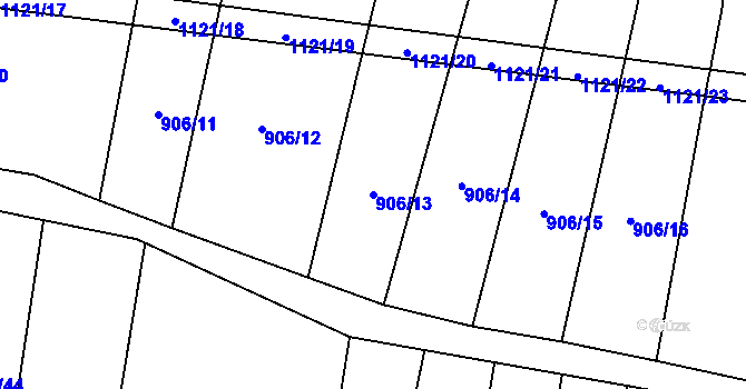 Parcela st. 906/13 v KÚ Bojenice, Katastrální mapa