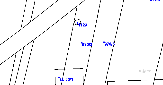 Parcela st. 970/2 v KÚ Bojenice, Katastrální mapa