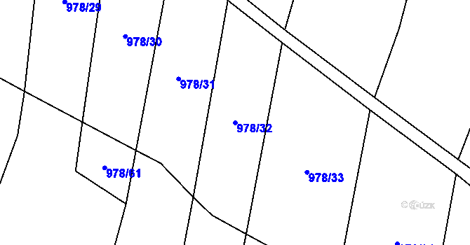 Parcela st. 978/32 v KÚ Bojenice, Katastrální mapa
