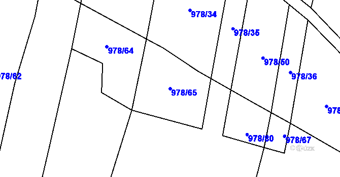 Parcela st. 978/65 v KÚ Bojenice, Katastrální mapa