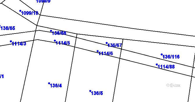 Parcela st. 1114/6 v KÚ Bojenice, Katastrální mapa