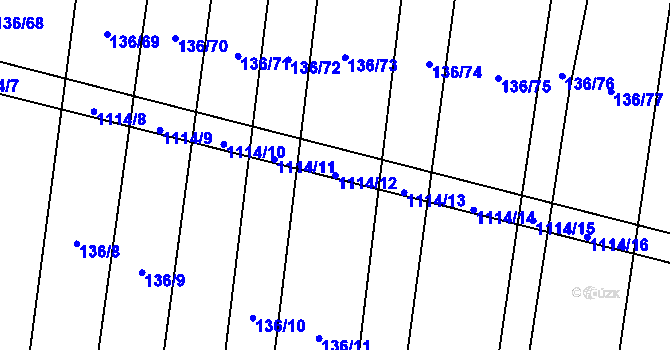 Parcela st. 1114/12 v KÚ Bojenice, Katastrální mapa