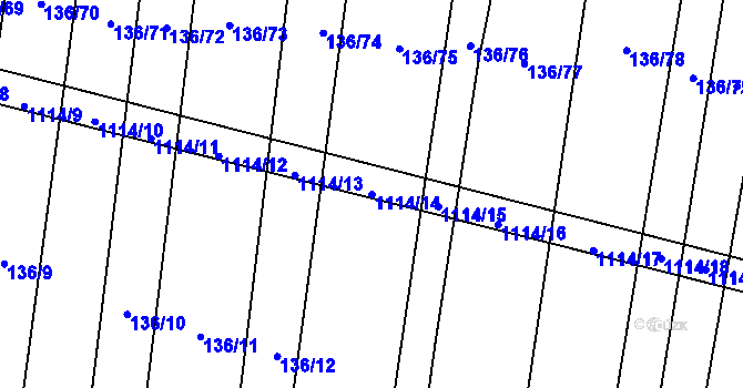 Parcela st. 1114/14 v KÚ Bojenice, Katastrální mapa