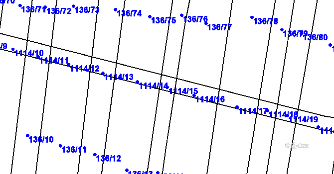 Parcela st. 1114/15 v KÚ Bojenice, Katastrální mapa