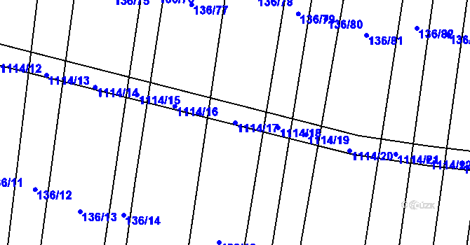 Parcela st. 1114/17 v KÚ Bojenice, Katastrální mapa
