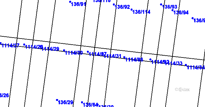 Parcela st. 1114/31 v KÚ Bojenice, Katastrální mapa