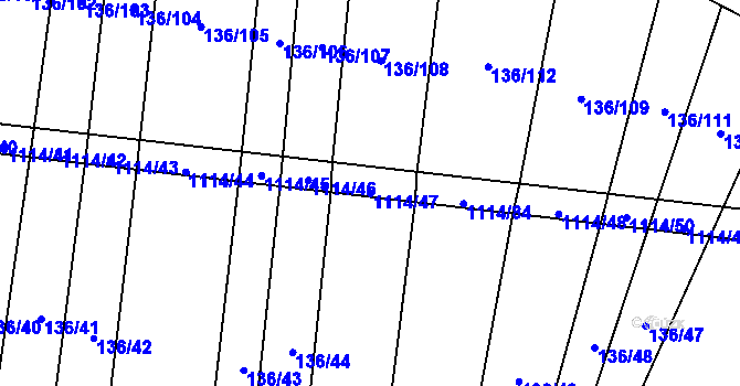 Parcela st. 1114/47 v KÚ Bojenice, Katastrální mapa