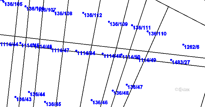 Parcela st. 1114/48 v KÚ Bojenice, Katastrální mapa