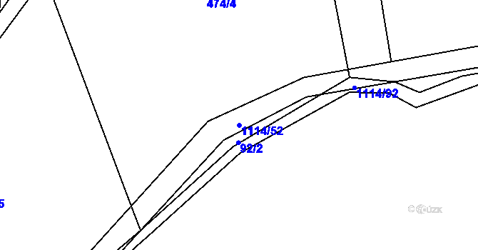 Parcela st. 1114/52 v KÚ Bojenice, Katastrální mapa