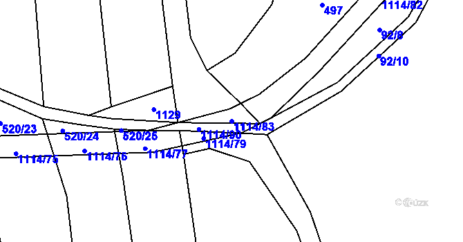 Parcela st. 1114/83 v KÚ Bojenice, Katastrální mapa