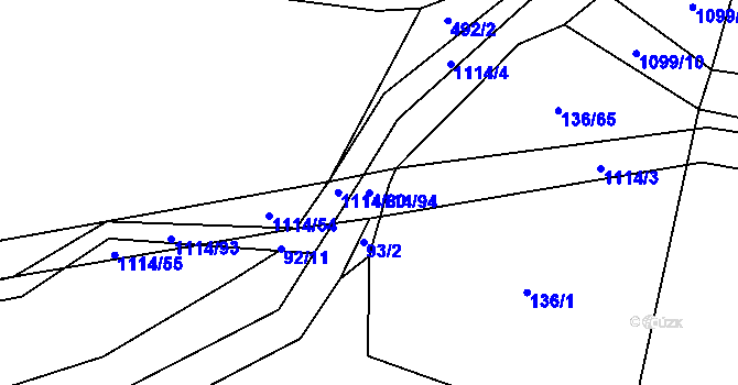 Parcela st. 1114/94 v KÚ Bojenice, Katastrální mapa