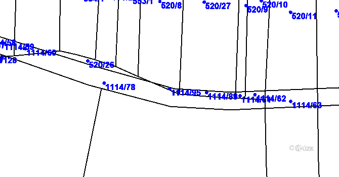 Parcela st. 1114/95 v KÚ Bojenice, Katastrální mapa