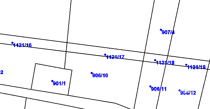 Parcela st. 1121/17 v KÚ Bojenice, Katastrální mapa