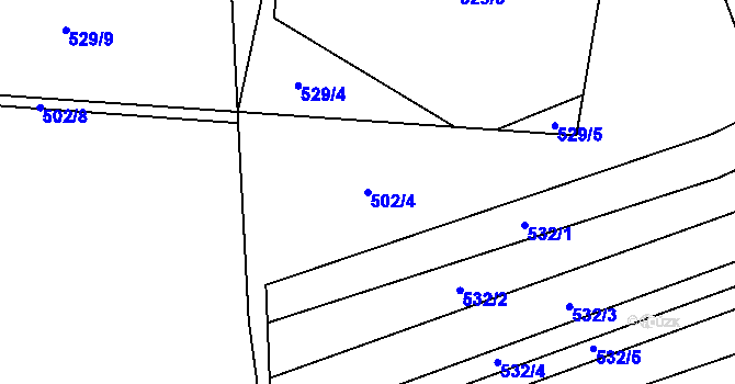 Parcela st. 502/4 v KÚ Zběšice, Katastrální mapa