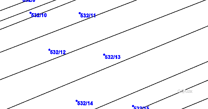 Parcela st. 532/13 v KÚ Zběšice, Katastrální mapa