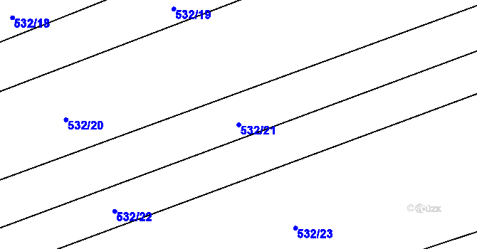 Parcela st. 532/21 v KÚ Zběšice, Katastrální mapa