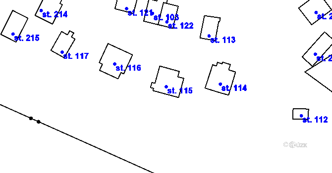Parcela st. 115 v KÚ Borek u Tachova, Katastrální mapa