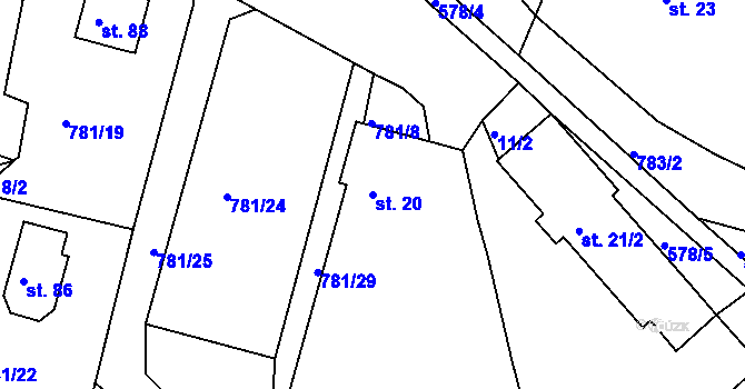 Parcela st. 20 v KÚ Borek u Tachova, Katastrální mapa