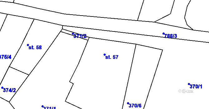 Parcela st. 57 v KÚ Borek u Tachova, Katastrální mapa