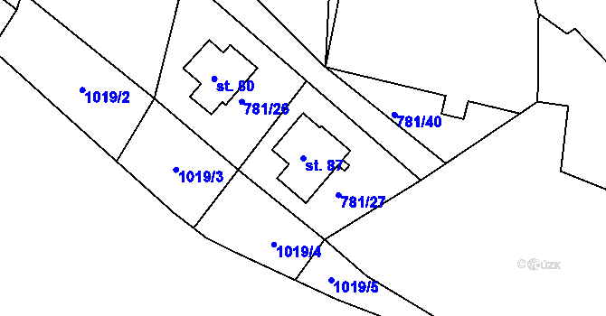 Parcela st. 87 v KÚ Borek u Tachova, Katastrální mapa