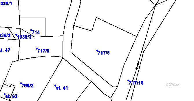Parcela st. 717/5 v KÚ Borek u Tachova, Katastrální mapa
