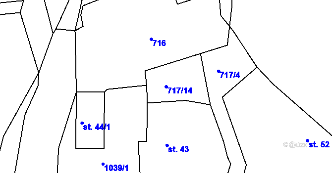 Parcela st. 717/14 v KÚ Borek u Tachova, Katastrální mapa