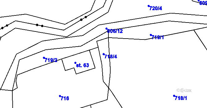 Parcela st. 718/4 v KÚ Borek u Tachova, Katastrální mapa