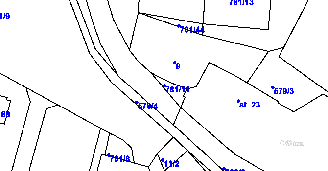 Parcela st. 781/11 v KÚ Borek u Tachova, Katastrální mapa