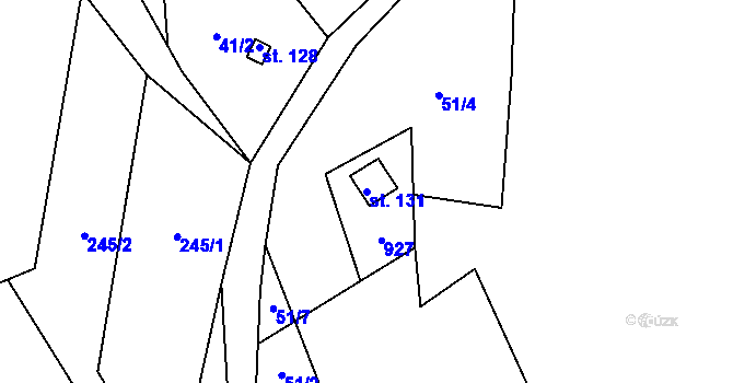 Parcela st. 131 v KÚ Bečkov, Katastrální mapa
