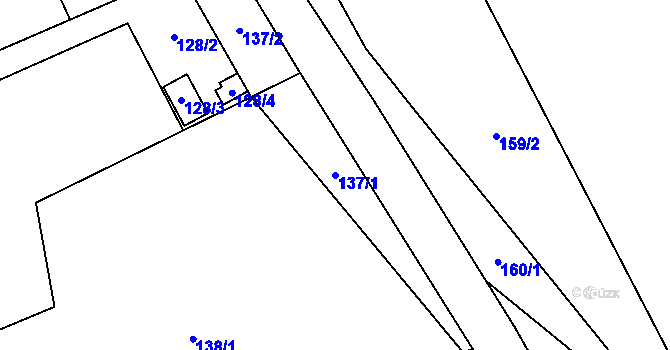Parcela st. 137/1 v KÚ Bečkov, Katastrální mapa