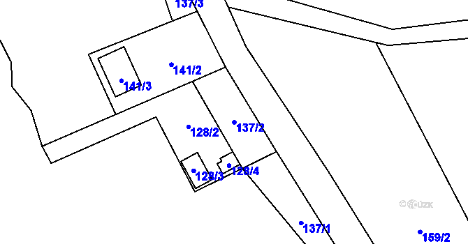 Parcela st. 137/2 v KÚ Bečkov, Katastrální mapa