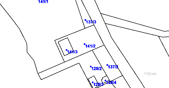Parcela st. 141/2 v KÚ Bečkov, Katastrální mapa