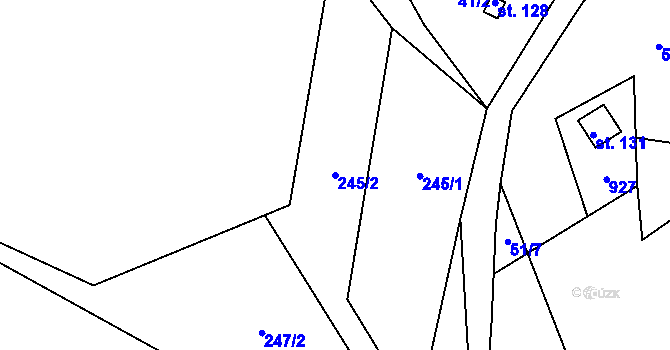 Parcela st. 245/2 v KÚ Bečkov, Katastrální mapa