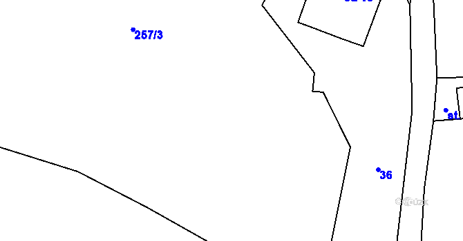 Parcela st. 257/5 v KÚ Bečkov, Katastrální mapa