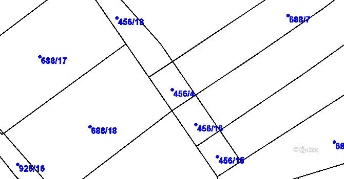 Parcela st. 456/4 v KÚ Bečkov, Katastrální mapa
