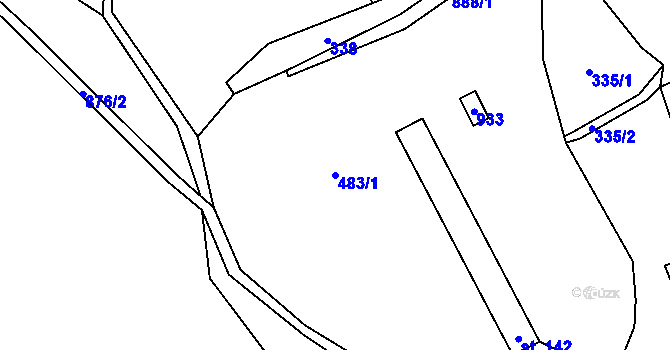 Parcela st. 483/1 v KÚ Bečkov, Katastrální mapa
