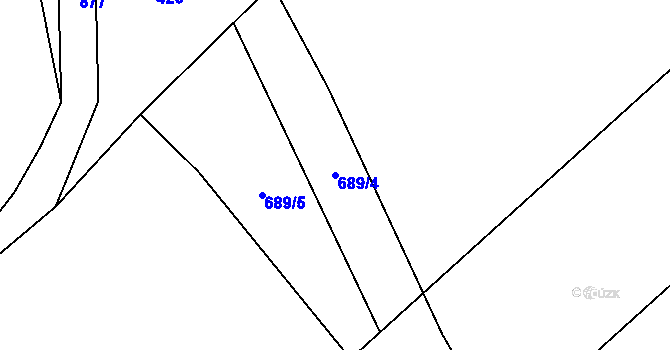 Parcela st. 689/4 v KÚ Bečkov, Katastrální mapa