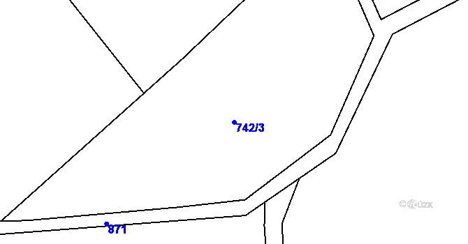 Parcela st. 742/3 v KÚ Bečkov, Katastrální mapa