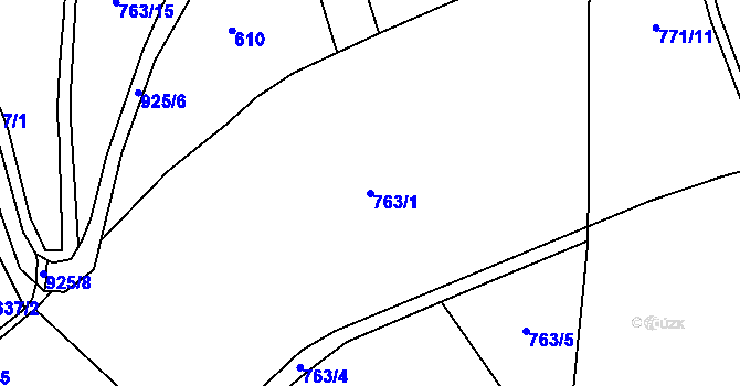 Parcela st. 763/1 v KÚ Bečkov, Katastrální mapa