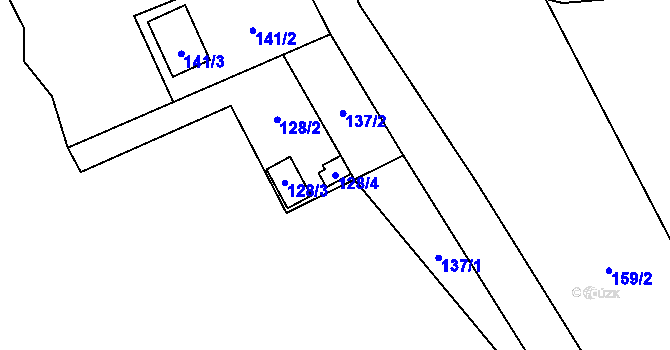 Parcela st. 128/4 v KÚ Bečkov, Katastrální mapa