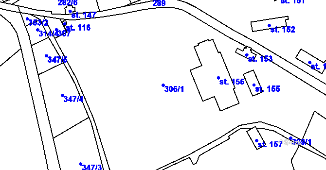 Parcela st. 306/1 v KÚ Bečkov, Katastrální mapa