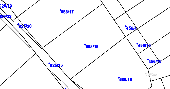 Parcela st. 688/18 v KÚ Bečkov, Katastrální mapa