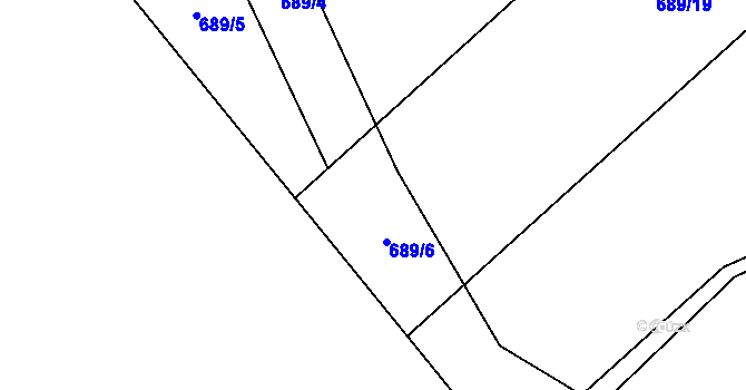 Parcela st. 689/9 v KÚ Bečkov, Katastrální mapa