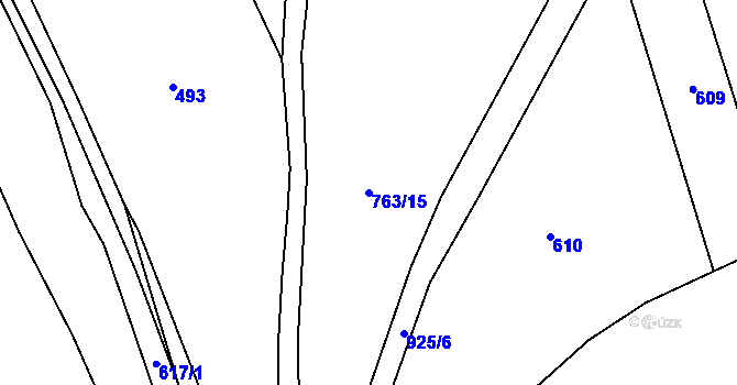 Parcela st. 763/15 v KÚ Bečkov, Katastrální mapa